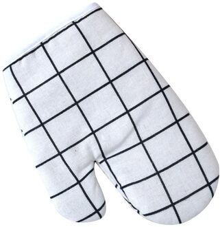 1 PC Oven Glove Heatproof Magnetron Mitten Isolatie Pad Keuken Bakken Koken Verdikte Handschoen Insulated antislip wit