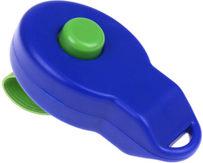 1 Pc Pet Trainer Hond Opleiding Hond Clicker Verstelbare Sound Sleutelhanger En Polsband Doggy Trein Klik Blauw