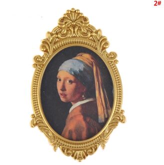 1 Pc Plastic 35*60Mm 1:12 Dollhouse Miniatuur Foto 'S Schilderen Muurschildering Muur Foto Poppenhuis Decor B