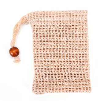 1 Pc Praktische Natuurlijke Ramee Douche Peeling Spons Pouch Comfortabele Blister Mesh Zeep Saver Bag Schuimende Netto