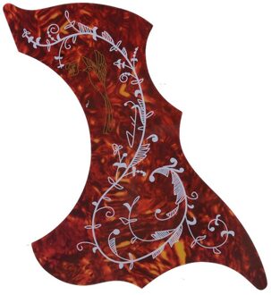 1 Pc Professionele Folk Akoestische Gitaar Slagplaat Top Zelfklevende Pick Guard Sticker Voor Akoestische Gitaar Accessoires rood