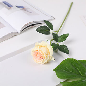 1 Pc Rode Rozen Tak Zijde Kunstbloemen Wit Roze Paars Long Stem Rose Bloem Bruiloft Decoratie Thuis Tafel Decor Silk champagne