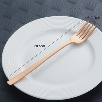 1 Pc Roestvrij Staal Diner Vork Korea Kleurrijke Dessert Vork Met Lange Handvat Goud Blauw Vork Set Voor Hotel feestartikelen roos goud