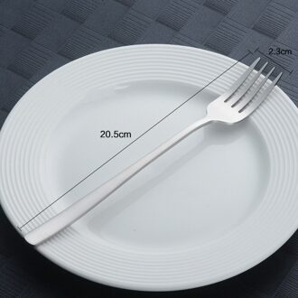 1 Pc Roestvrij Staal Diner Vork Korea Kleurrijke Dessert Vork Met Lange Handvat Goud Blauw Vork Set Voor Hotel feestartikelen zilver