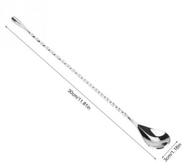 1 Pc Roestvrij Staal Mengen Cocktail Lepel Cocktail Roerder Bar Puddler Martini Lange Handvat Lepel Bar Tool Barman Gereedschap 4