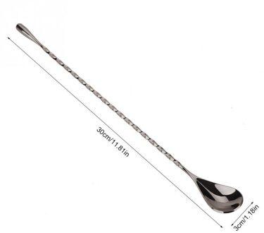 1 Pc Roestvrij Staal Mengen Cocktail Lepel Cocktail Roerder Bar Puddler Martini Lange Handvat Lepel Bar Tool Barman Gereedschap 6