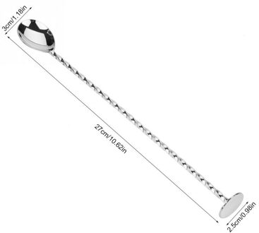 1 Pc Roestvrij Staal Mengen Cocktail Lepel Cocktail Roerder Bar Puddler Martini Lange Handvat Lepel Bar Tool Barman Gereedschap 7