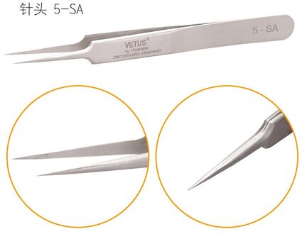 1 Pc Rvs Anti-Statische Wimper Pincet Superhard Wimper Extension Beste Pincet Gebogen Rechte Styling Tools 5 SA