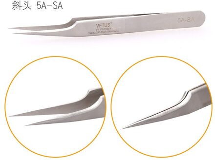 1 Pc Rvs Anti-Statische Wimper Pincet Superhard Wimper Extension Beste Pincet Gebogen Rechte Styling Tools 5A SA