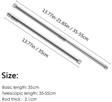 1 Pc Rvs Douchegordijn Ploes Intrekbare Vaste Opknoping Staaf Verstelbare Veerspanning Staaf Rail Voor Kleding Handdoeken