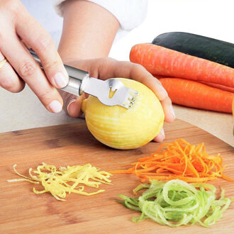 1 Pc Rvs Fruit Peelers Citroen Oranje Zester Dunschiller Rasp Grips Lime Zest Peeling Tool Keuken Ambachtelijke Gereedschappen