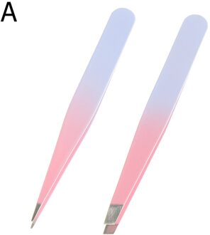 1 Pc Rvs Gebogen/Straight Wimpers Pincet Valse Eyeashes Extension Wees Clip Applicator Nail Art Supplies 2stk A