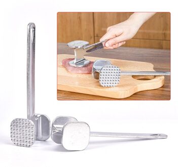 1 Pc Rvs Hamer Vlees Mallet Tenderizer Steak Rundvlees Varkensvlees Kip Hamer Keuken Tool 19.5cmX4.5cm
