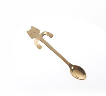 1 pc rvs Kat koffie lepel dessertspoon ijs lepel snoep theelepel Keuken Benodigdheden goud