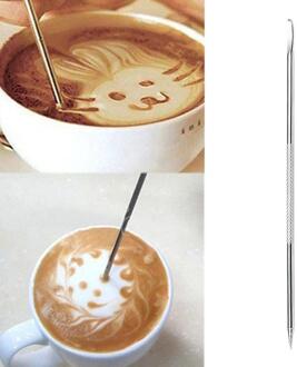 1 PC Rvs Latte Art Pen Barista Cappuccino Latte Espresso Koffie Decorating Pen DIY Keuken Koffie Tool