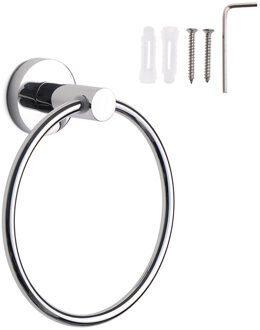 1 PC Rvs Ronde/Vierkante Handdoek Rail Ring Houder Opslag Plank Rek Hanger Badkamer Beugel Thuis Organizer Supplies Type1