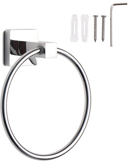 1 PC Rvs Ronde/Vierkante Handdoek Rail Ring Houder Opslag Plank Rek Hanger Badkamer Beugel Thuis Organizer Supplies Type2