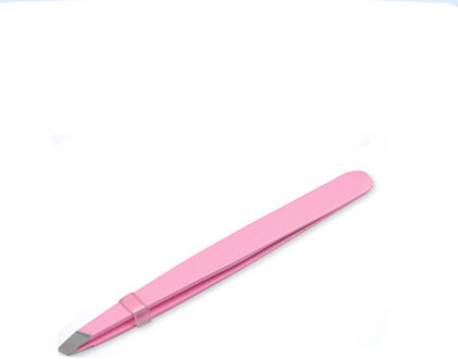 1 Pc Rvs Slant Tip Wenkbrauw Pincet Professionele Eye Brow Ontharing Cosmetica Wimper Extension Vrouwen Makeup Tools roze