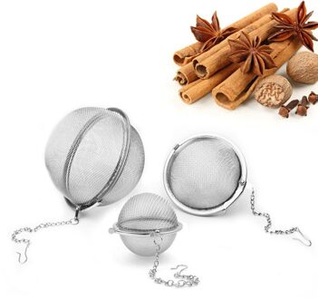 1 Pc Rvs Thee Zetgroep Sphere Locking Spice Tea Ball Zeef Mesh Zetgroep Thee Filter Theepot Keuken Gereedschap 9cm