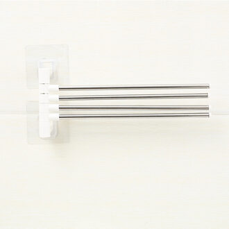 1 PC Rvs Zuignap Handdoek Bar 4-Bar Vouwen Arm Swivel Hanger Handdoekenrek Hanger Holder Organizer