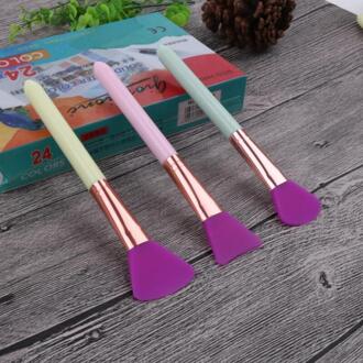 1 PC Siliconen Gezichtsmasker Borstel Gezichtsmasker Modder Mengen Make-Up Kwasten DIY Cosmetische Beauty Tool Maquiagem paars groot fan