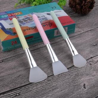 1 PC Siliconen Gezichtsmasker Borstel Gezichtsmasker Modder Mengen Make-Up Kwasten DIY Cosmetische Beauty Tool Maquiagem wit klein fan