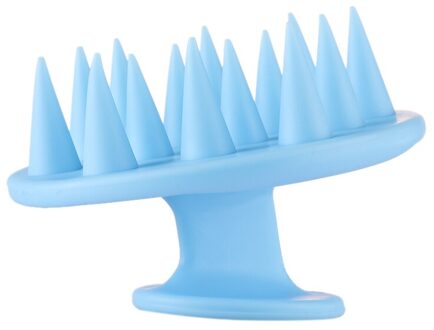 1 Pc Siliconen Hoofdhuid Massager Reiniging Haar Kam Borstel Stress Release Head Shampoo Tool Voor Bad Douche Haar Wassen Spa grooming blauw