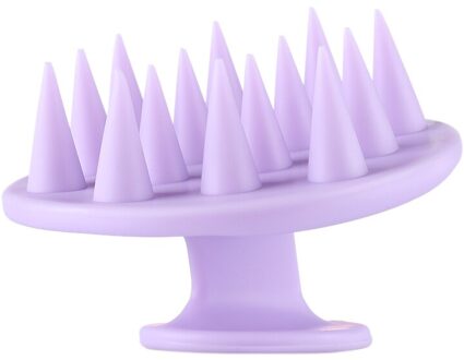1 Pc Siliconen Hoofdhuid Massager Reiniging Haar Kam Borstel Stress Release Head Shampoo Tool Voor Bad Douche Haar Wassen Spa grooming paars