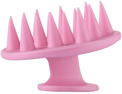1 Pc Siliconen Hoofdhuid Massager Reiniging Haar Kam Borstel Stress Release Head Shampoo Tool Voor Bad Douche Haar Wassen Spa grooming roze