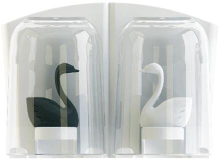 1 pc Tandenborstelhouder Creatieve Plastic Paar Punch-gratis Tandpasta Stand Badkamer Opbergdoos Organizer voor Thuis Hotel