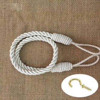 1 Pc Touw Vastzetmogelijkheden Voor Gordijn Handgemaakte Breien Gesp Koord Draperie Terugloopsper Satin Drape Gordijn Tiebacks Beige(1 stuk)