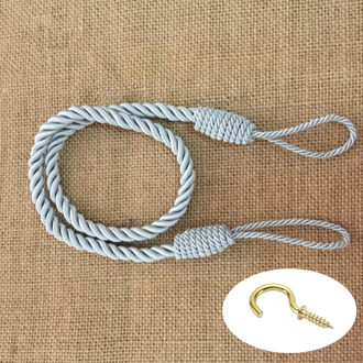 1 Pc Touw Vastzetmogelijkheden Voor Gordijn Handgemaakte Breien Gesp Koord Draperie Terugloopsper Satin Drape Gordijn Tiebacks grijs(1 stuk)