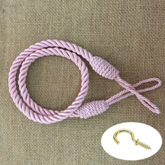 1 Pc Touw Vastzetmogelijkheden Voor Gordijn Handgemaakte Breien Gesp Koord Draperie Terugloopsper Satin Drape Gordijn Tiebacks roze(1 stuk)