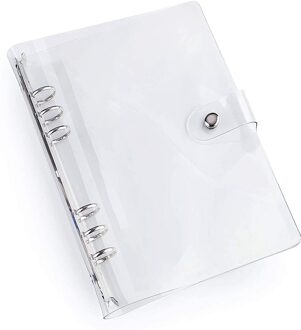 1 Pc Transparante Notebook Cover Soft Pvc Bindmiddel Cover A5/A6/A7 Standaard 6 Gaten Drukknoop Sluiting
