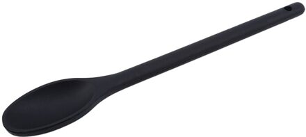 1 Pc Uitgebreide Handvat Siliconen Hittebestendig Koken Lepel Salade Lepel Cake Stopverf Spatel Roeren Lepel Servies zwart