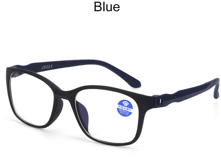 1 Pc Unisex Flexibele TR90 Computer Bril Anti Blue-Ray Anti-vermoeidheid Brillen UV400 Ultralight Lezen Gaming Platte spiegel Glasse Blauw