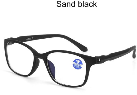 1 Pc Unisex Flexibele TR90 Computer Bril Anti Blue-Ray Anti-vermoeidheid Brillen UV400 Ultralight Lezen Gaming Platte spiegel Glasse Sand zwart