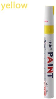 1 Pc Universele Waterdichte Pen Autoband Loopvlak CD Metalen Permanente Verf Markers 8 Kleuren Graffiti Vette Marker Pen Geel