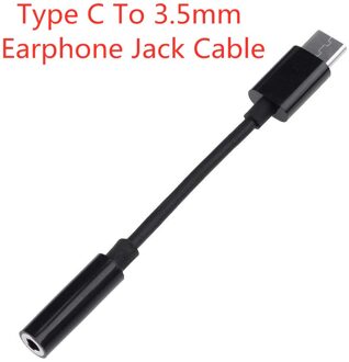 1 Pc USB-C Adapter Aux Audio Kabel Voor Type-C Tot 3.5 Mm Hoofdtelefoon Voor Xiaomi Huawei Samsang Andorid smartphone Xiaomi zwart