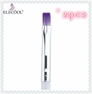 1 Pc Uv Gel Tekening Schilderij Borstel Nail Art Borstel Voor Manicure Diy Gradiënt Paars Borstel Haar Met Wit Handvat nail Makeup Tools 2stk