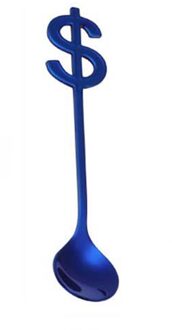 1 pc Vergulde Kleurrijke Bloemblaadje Lepel Handvat Lepels Ijs Drinken Gereedschap Keuken Gadget Roestvrijstalen Theelepel Servies HX0617 Blauw