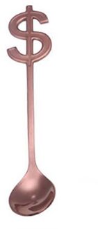 1 pc Vergulde Kleurrijke Bloemblaadje Lepel Handvat Lepels Ijs Drinken Gereedschap Keuken Gadget Roestvrijstalen Theelepel Servies HX0617 Bruin