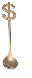 1 pc Vergulde Kleurrijke Bloemblaadje Lepel Handvat Lepels Ijs Drinken Gereedschap Keuken Gadget Roestvrijstalen Theelepel Servies HX0617 Geel