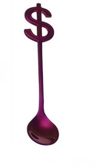 1 pc Vergulde Kleurrijke Bloemblaadje Lepel Handvat Lepels Ijs Drinken Gereedschap Keuken Gadget Roestvrijstalen Theelepel Servies HX0617 Rood