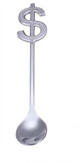 1 pc Vergulde Kleurrijke Bloemblaadje Lepel Handvat Lepels Ijs Drinken Gereedschap Keuken Gadget Roestvrijstalen Theelepel Servies HX0617 Zilver