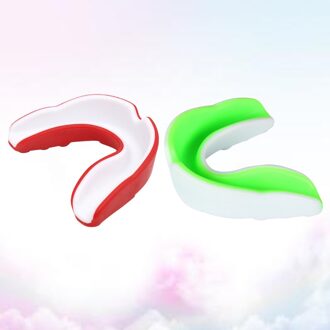 1 Pc Volwassen Gebitsbeschermer Sport Mouth Guard Tanden Bretels Protector Gum Shield Voor Sport Boksen Voetbal Hockey Rugby (Rood wit St afbeelding 3
