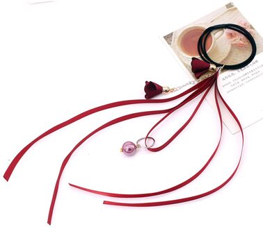 1 Pc Vrouwen Elastische Haarbanden Elegante Meisje Lint Bloem Parel Elastiekjes Paardenstaart Houder Scrunchy Donut Voor Haar Broodje maker