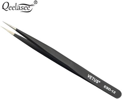 1 Pc Wimper Pincet Voor Wimper Extensions Tools Echt Vetus Pincet Zwart ESD-11/ESD-12/ESD-15/ESD-17