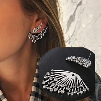 1 Pc Wings Stud Oorbellen Voor Vrouwen Punk Goud-Kleur Oorbellen Eenvoudig Hiphop Mode Harajuku Sieraden