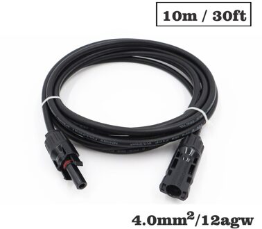 1 Pc X 4mm2 12AWG 3ft 6ft 9ft 15ft 30ft Pv Connector Extension Verbinding Tak Zwarte Parallelle Serie Verleng Kabel